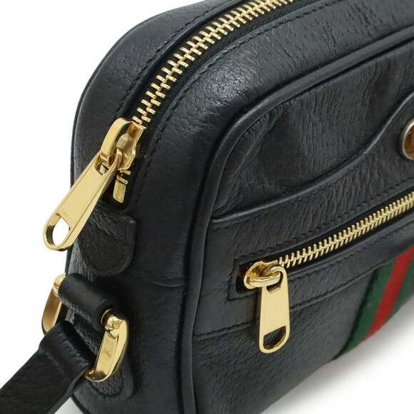 GUCCI Black Leather Pochette Shoulder Bag - Picture 7 of 9